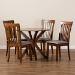 Baxton Studio Lore Modern and Contemporary Grey Fabric Upholstered and Walnut Brown Finished Wood 5-Piece Dining Set - Lore-Grey/Walnut-5PC Dining Set