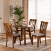 Baxton Studio Lida Modern and Contemporary Grey Fabric Upholstered and Walnut Brown Finished Wood 5-Piece Dining Set - Lida-Grey/Walnut-5PC Dining Set