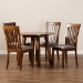 Baxton Studio Lida Modern and Contemporary Grey Fabric Upholstered and Walnut Brown Finished Wood 5-Piece Dining Set - Lida-Grey/Walnut-5PC Dining Set
