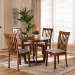 Baxton Studio Andi Modern and Contemporary Grey Fabric Upholstered and Walnut Brown Finished Wood 5-Piece Dining Set - Andi-Grey/Walnut-5PC Dining Set