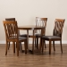 Baxton Studio Andi Modern and Contemporary Grey Fabric Upholstered and Walnut Brown Finished Wood 5-Piece Dining Set - Andi-Grey/Walnut-5PC Dining Set