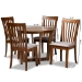 Baxton Studio Andi Modern and Contemporary Grey Fabric Upholstered and Walnut Brown Finished Wood 5-Piece Dining Set - Andi-Grey/Walnut-5PC Dining Set