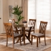 Baxton Studio Marian Modern and Contemporary Grey Fabric Upholstered and Walnut Brown Finished Wood 5-Piece Dining Set - Marian-Grey/Walnut-5PC Dining Set