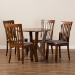 Baxton Studio Marian Modern and Contemporary Grey Fabric Upholstered and Walnut Brown Finished Wood 5-Piece Dining Set - Marian-Grey/Walnut-5PC Dining Set