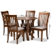 Baxton Studio Marian Modern and Contemporary Grey Fabric Upholstered and Walnut Brown Finished Wood 5-Piece Dining Set - Marian-Grey/Walnut-5PC Dining Set