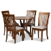 Baxton Studio Bailey Modern and Contemporary Grey Fabric Upholstered and Walnut Brown Finished Wood 5-Piece Dining Set