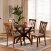 Baxton Studio Bailey Modern and Contemporary Grey Fabric Upholstered and Walnut Brown Finished Wood 5-Piece Dining Set - Bailey-Grey/Walnut-5PC Dining Set