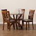 Baxton Studio Bailey Modern and Contemporary Grey Fabric Upholstered and Walnut Brown Finished Wood 5-Piece Dining Set - Bailey-Grey/Walnut-5PC Dining Set