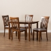 Baxton Studio Seda Modern and Contemporary Grey Fabric Upholstered and Walnut Brown Finished Wood 5-Piece Dining Set - Seda-Grey/Walnut-5PC Dining Set