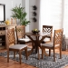 Baxton Studio Norah Modern and Contemporary Grey Fabric Upholstered and Walnut Brown Finished Wood 5-Piece Dining Set - Norah-Grey/Walnut-5PC Dining Set