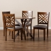 Baxton Studio Norah Modern and Contemporary Grey Fabric Upholstered and Walnut Brown Finished Wood 5-Piece Dining Set - Norah-Grey/Walnut-5PC Dining Set