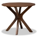 Baxton Studio Mila Modern and Contemporary Grey Fabric Upholstered and Walnut Brown Finished Wood 5-Piece Dining Set - Mila-Grey/Walnut-5PC Dining Set