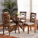 Baxton Studio Mila Modern and Contemporary Grey Fabric Upholstered and Walnut Brown Finished Wood 5-Piece Dining Set - Mila-Grey/Walnut-5PC Dining Set