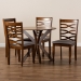 Baxton Studio Mila Modern and Contemporary Grey Fabric Upholstered and Walnut Brown Finished Wood 5-Piece Dining Set - Mila-Grey/Walnut-5PC Dining Set