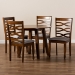 Baxton Studio Darina Modern and Contemporary Grey Fabric Upholstered and Walnut Brown Finished Wood 5-Piece Dining Set - Darina-Grey/Walnut-5PC Dining Set