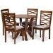 Baxton Studio Ariane Modern and Contemporary Grey Fabric Upholstered and Walnut Brown Finished Wood 5-Piece Dining Set