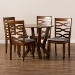 Baxton Studio Ariane Modern and Contemporary Grey Fabric Upholstered and Walnut Brown Finished Wood 5-Piece Dining Set - Ariane-Grey/Walnut-5PC Dining Set