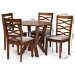 Baxton Studio Ariane Modern and Contemporary Grey Fabric Upholstered and Walnut Brown Finished Wood 5-Piece Dining Set - Ariane-Grey/Walnut-5PC Dining Set
