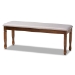 Baxton Studio Lanier Modern and Contemporary Grey Fabric Upholstered and Walnut Brown Finished Wood 6-Piece Dining Set - RH318C-Grey/Walnut-6PC Dining Set