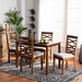 Baxton Studio Mirna Modern and Contemporary Grey Fabric Upholstered and Walnut Brown Finished Wood 5-Piece Dining Set - Mirna-Grey/Walnut-5PC Dining Set