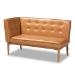 Baxton Studio Arvid Mid-Century Modern Tan Faux Leather Upholstered and Walnut Brown Finished Wood 5-Piece Dining Nook Set - BBT8051-Tan/Walnut-5PC Dining Nook Set