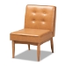 Baxton Studio Arvid Mid-Century Modern Tan Faux Leather Upholstered and Walnut Brown Finished Wood 5-Piece Dining Nook Set - BBT8051-Tan/Walnut-5PC Dining Nook Set