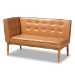 Baxton Studio Arvid Mid-Century Modern Tan Faux Leather Upholstered and Walnut Brown Finished Wood 3-Piece Dining Nook Set - BBT8051-Tan/Walnut-3PC Dining Nook Set