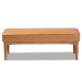 Baxton Studio Arvid Mid-Century Modern Tan Faux Leather Upholstered and Walnut Brown Finished Wood Dining Bench - BBT8051-Tan/Walnut-Bench