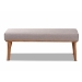 Baxton Studio Odessa Mid-Century Modern Grey Fabric Upholstered and Walnut Brown Finished Wood Dining Bench - BBT8054-Grey/Walnut-Bench