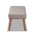 Baxton Studio Odessa Mid-Century Modern Grey Fabric Upholstered and Walnut Brown Finished Wood Dining Bench - BBT8054-Grey/Walnut-Bench
