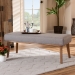 Baxton Studio Odessa Mid-Century Modern Grey Fabric Upholstered and Walnut Brown Finished Wood Dining Bench - BBT8054-Grey/Walnut-Bench