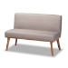 Baxton Studio Odessa Mid-Century Modern Grey Fabric Upholstered and Walnut Brown Finished Wood 4-Piece Dining Nook Set - BBT8054-Grey/Walnut-4PC Dining Nook Set