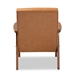 Baxton Studio Nikko Mid-century Modern Tan Faux Leather Upholstered and Walnut Brown finished Wood Lounge Chair - BBT8011A2-Tan Chair