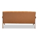 Baxton Studio Nikko Mid-century Modern Tan Faux Leather Upholstered and Walnut Brown finished Wood Sofa - BBT8011A2-Tan Sofa