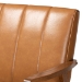 Baxton Studio Nikko Mid-century Modern Tan Faux Leather Upholstered and Walnut Brown finished Wood Sofa - BBT8011A2-Tan Sofa