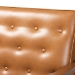 Baxton Studio Sorrento Mid-Century Modern Tan Faux Leather Upholstered and Walnut Brown Finished Wood Loveseat - BBT8013-Tan Loveseat