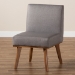 Baxton Studio Odessa Mid-Century Modern Grey Fabric Upholstered and Walnut Brown Finished Wood Dining Chair - BBT8054-Grey/Walnut-CC