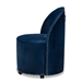 Baxton Studio Bethel Glam and Luxe Navy Blue Velvet Fabric Upholstered Rolling Accent Chair - WS-52226-Navy Blue Velvet-CC