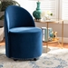 Baxton Studio Bethel Glam and Luxe Navy Blue Velvet Fabric Upholstered Rolling Accent Chair - WS-52226-Navy Blue Velvet-CC