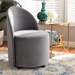 Baxton Studio Bethel Glam and Luxe Grey Velvet Fabric Upholstered Rolling Accent Chair - WS-52226-Grey Velvet-CC