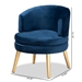 Baxton Studio Baptiste Glam and Luxe Navy Blue Velvet Fabric Upholstered and Gold Finished Wood Accent Chair - WS-14056-Navy Blue Velvet/Gold-CC