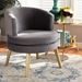 Baxton Studio Baptiste Glam and Luxe Grey Velvet Fabric Upholstered and Gold Finished Wood Accent Chair - WS-14056-Grey Velvet/Gold-CC