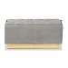 Baxton Studio Powell Glam and Luxe Grey Velvet Fabric Upholstered and Gold PU Leather Storage Ottoman - WS-2019-Grey Velvet/Gold-Otto