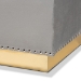 Baxton Studio Powell Glam and Luxe Grey Velvet Fabric Upholstered and Gold PU Leather Storage Ottoman - WS-2019-Grey Velvet/Gold-Otto