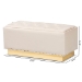 Baxton Studio Powell Glam and Luxe Beige Velvet Fabric Upholstered and Gold PU Leather Storage Ottoman - WS-2019-Beige Velvet/Gold-Otto