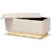 Baxton Studio Powell Glam and Luxe Beige Velvet Fabric Upholstered and Gold PU Leather Storage Ottoman - WS-2019-Beige Velvet/Gold-Otto