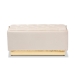 Baxton Studio Powell Glam and Luxe Beige Velvet Fabric Upholstered and Gold PU Leather Storage Ottoman - WS-2019-Beige Velvet/Gold-Otto