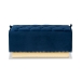 Baxton Studio Powell Glam and Luxe Navy Blue Velvet Fabric Upholstered and Gold PU Leather Storage Ottoman - WS-2019-Navy Blue Velvet/Gold-Otto