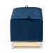Baxton Studio Powell Glam and Luxe Navy Blue Velvet Fabric Upholstered and Gold PU Leather Storage Ottoman - WS-2019-Navy Blue Velvet/Gold-Otto
