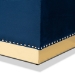 Baxton Studio Powell Glam and Luxe Navy Blue Velvet Fabric Upholstered and Gold PU Leather Storage Ottoman - WS-2019-Navy Blue Velvet/Gold-Otto